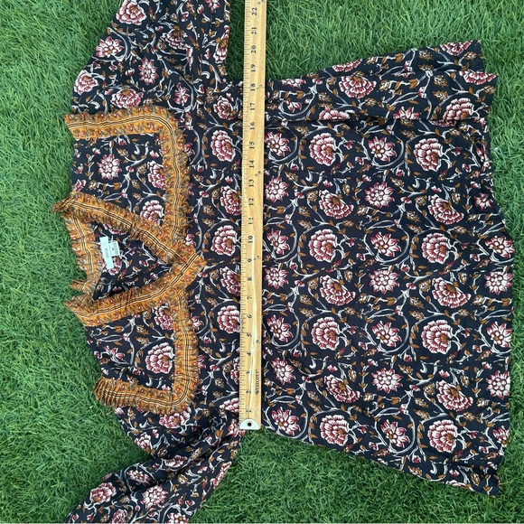 Anthropologie Othilia Sera Black Printed Ruffled Blouse Medium $158 - Picture 3 of 6